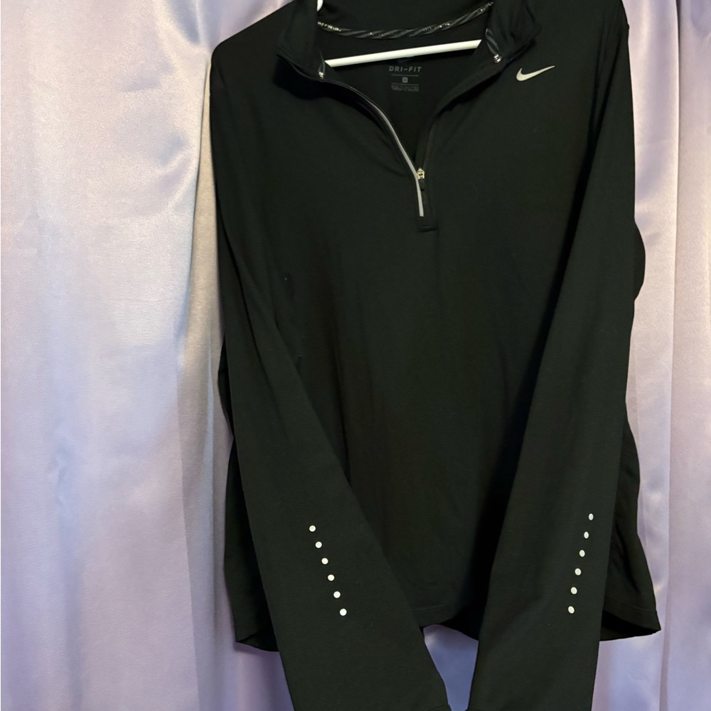 Nike Black Quarter Zip Pullover with Reflective Accents